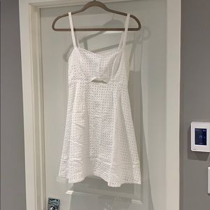 Open back white eyelet sundress